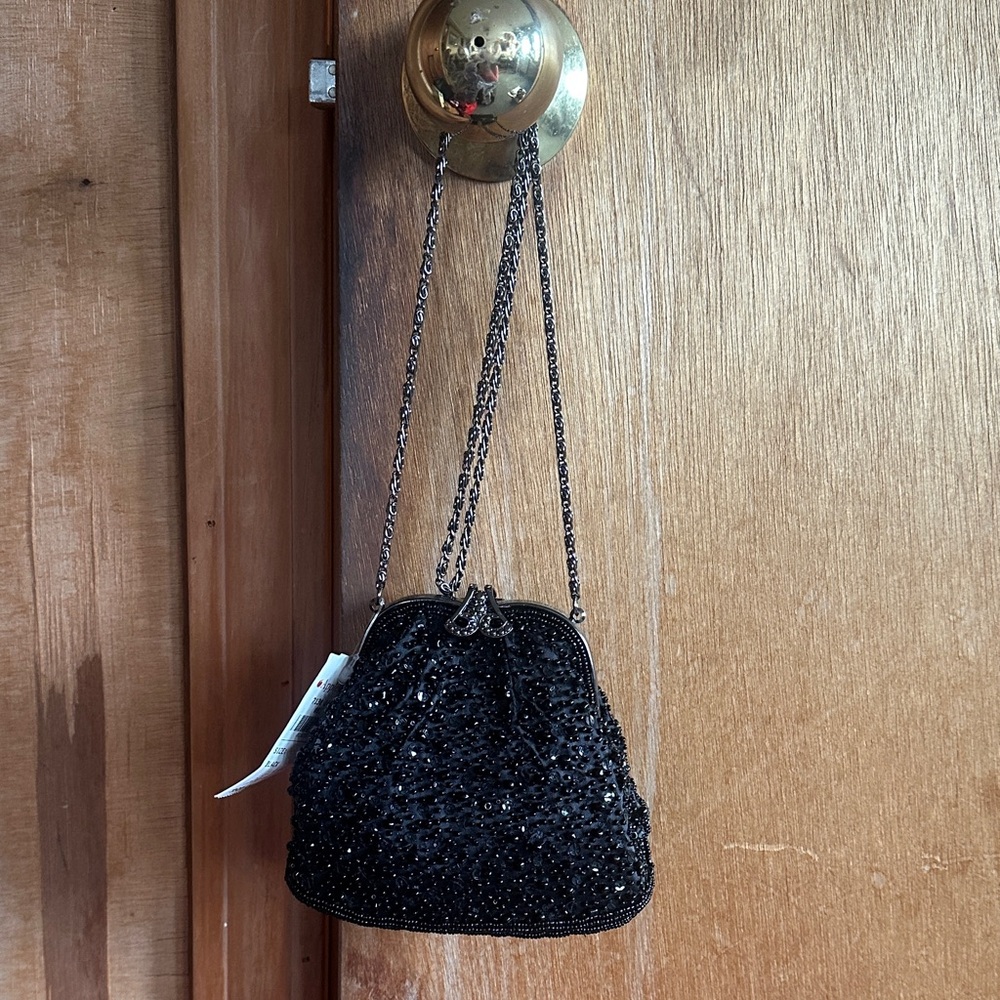 Appleseed's Black Beaded Mini Bag